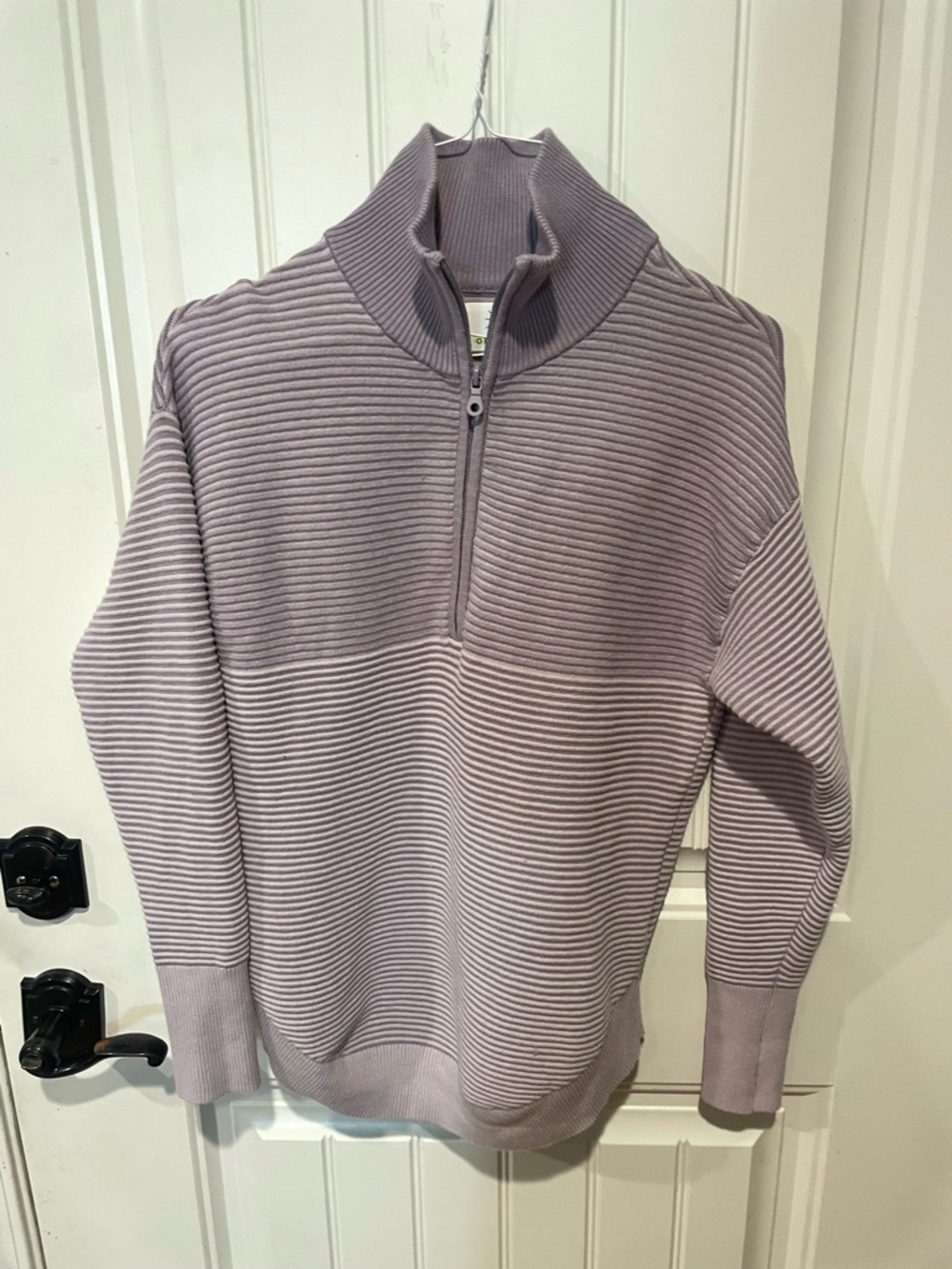 Aerie offline purple ribbed half zip size XS
